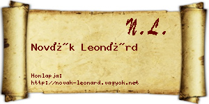 Novák Leonárd névjegykártya